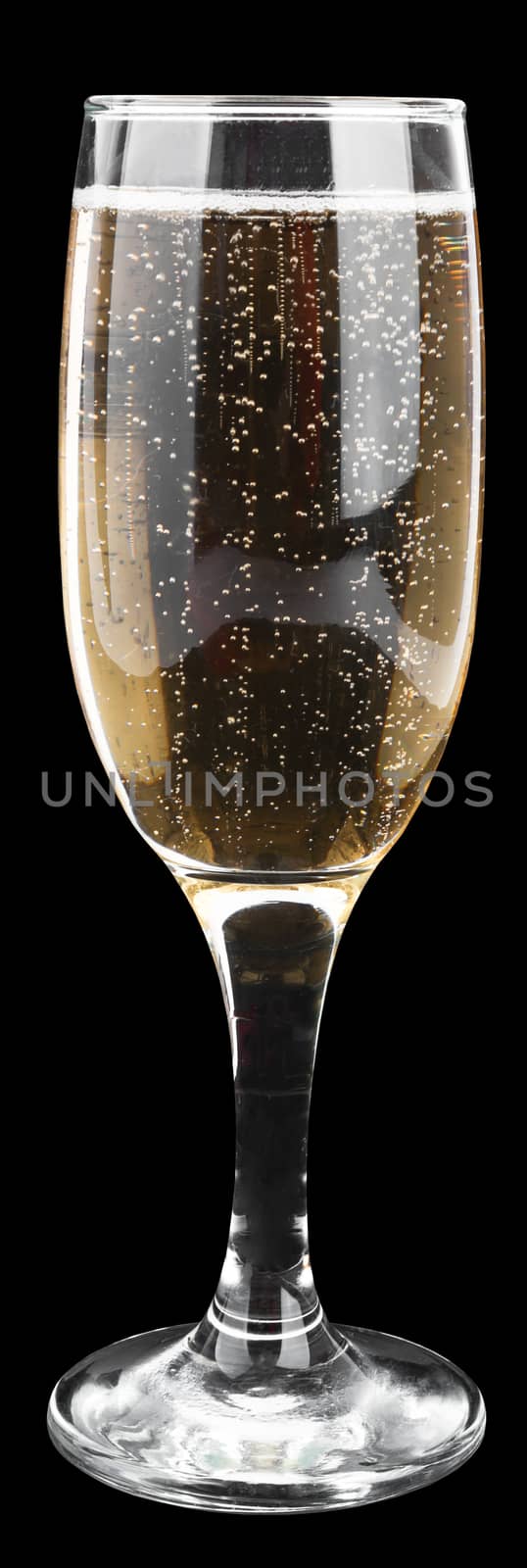 Champagne glass, isolated on black by cherezoff