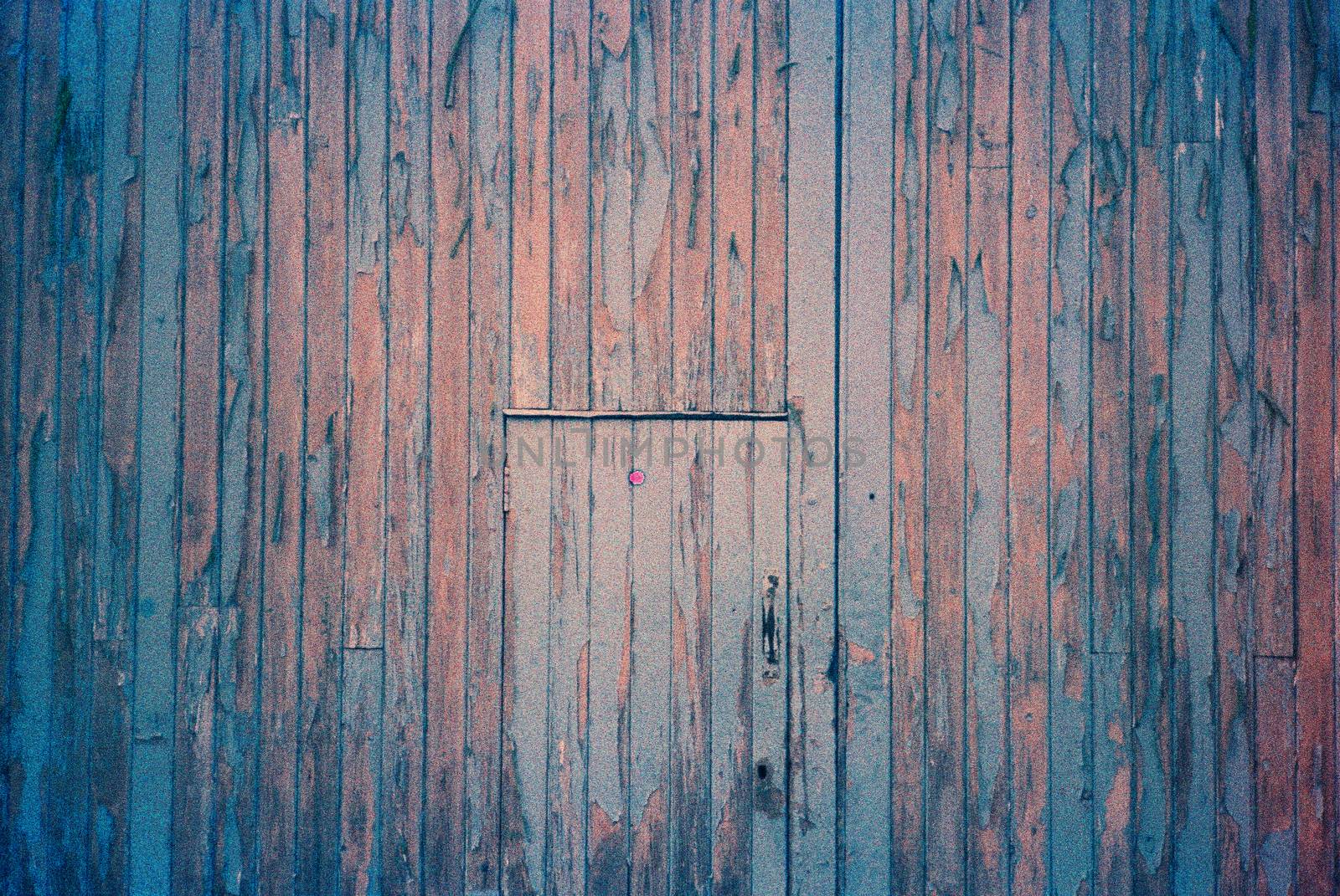 Color film image of wooden door in Laurencekirk