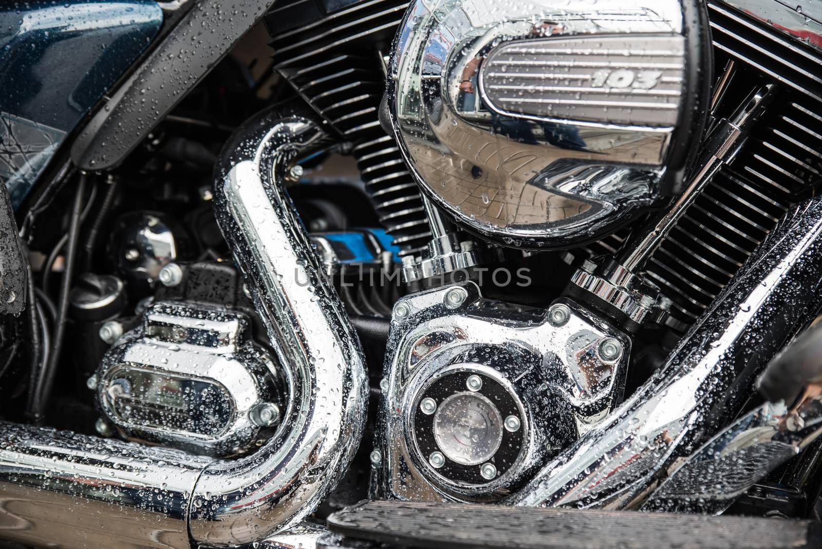 Detail of motorcycle engine by sarymsakov