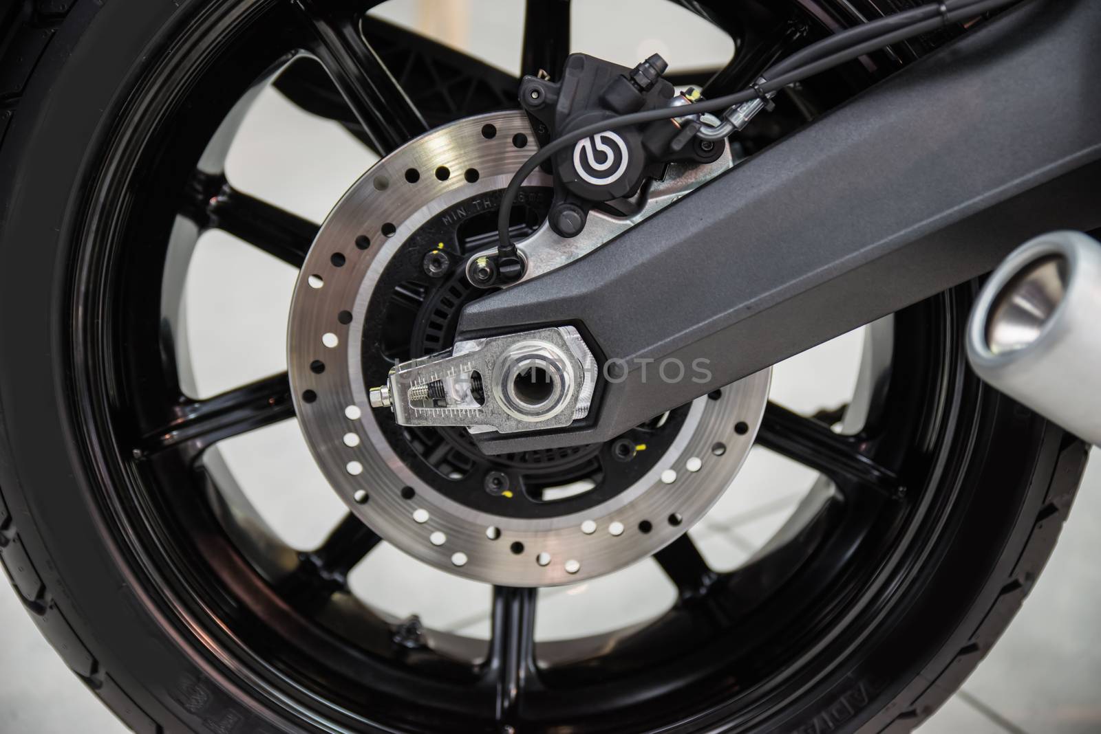 New shiny brake discs on motorcycle by sarymsakov