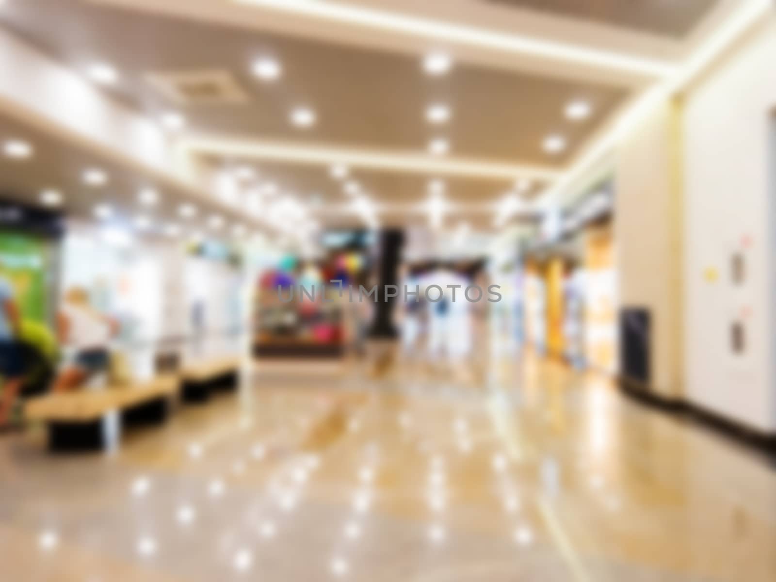 Abstract background of shopping mall, shallow depth of focus.