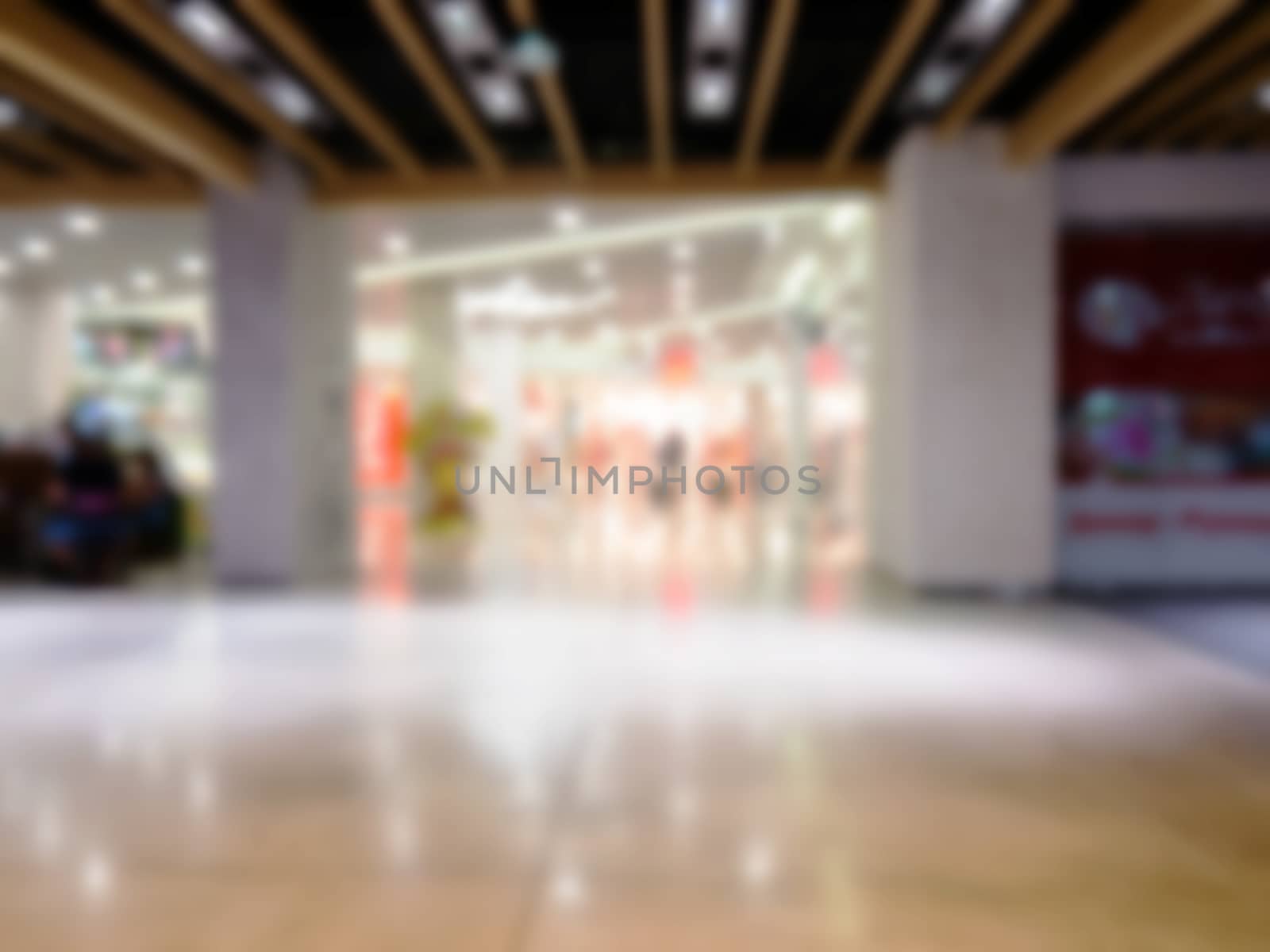 Abstract background of shopping mall, shallow depth of focus.