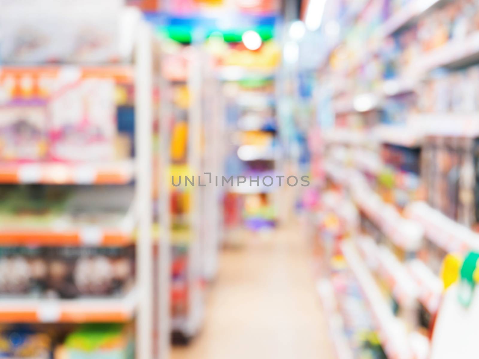 Blurred of kids toy store background by fascinadora