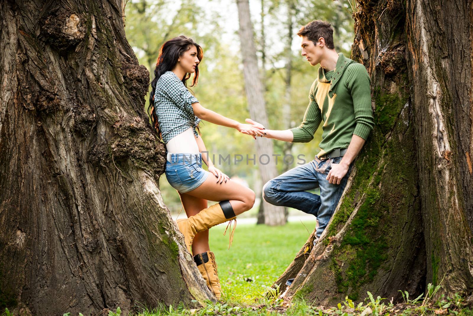 Romance Beside A Tree Trunk by MilanMarkovic78
