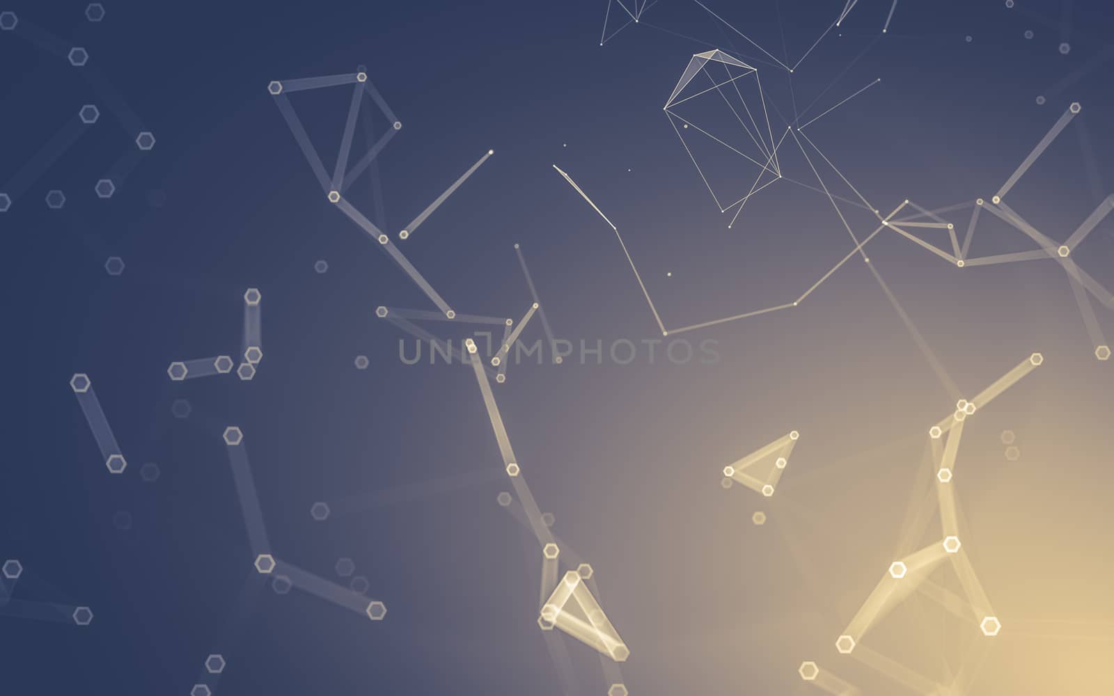 Abstract polygonal space low poly dark background, 3d rendering by teerawit