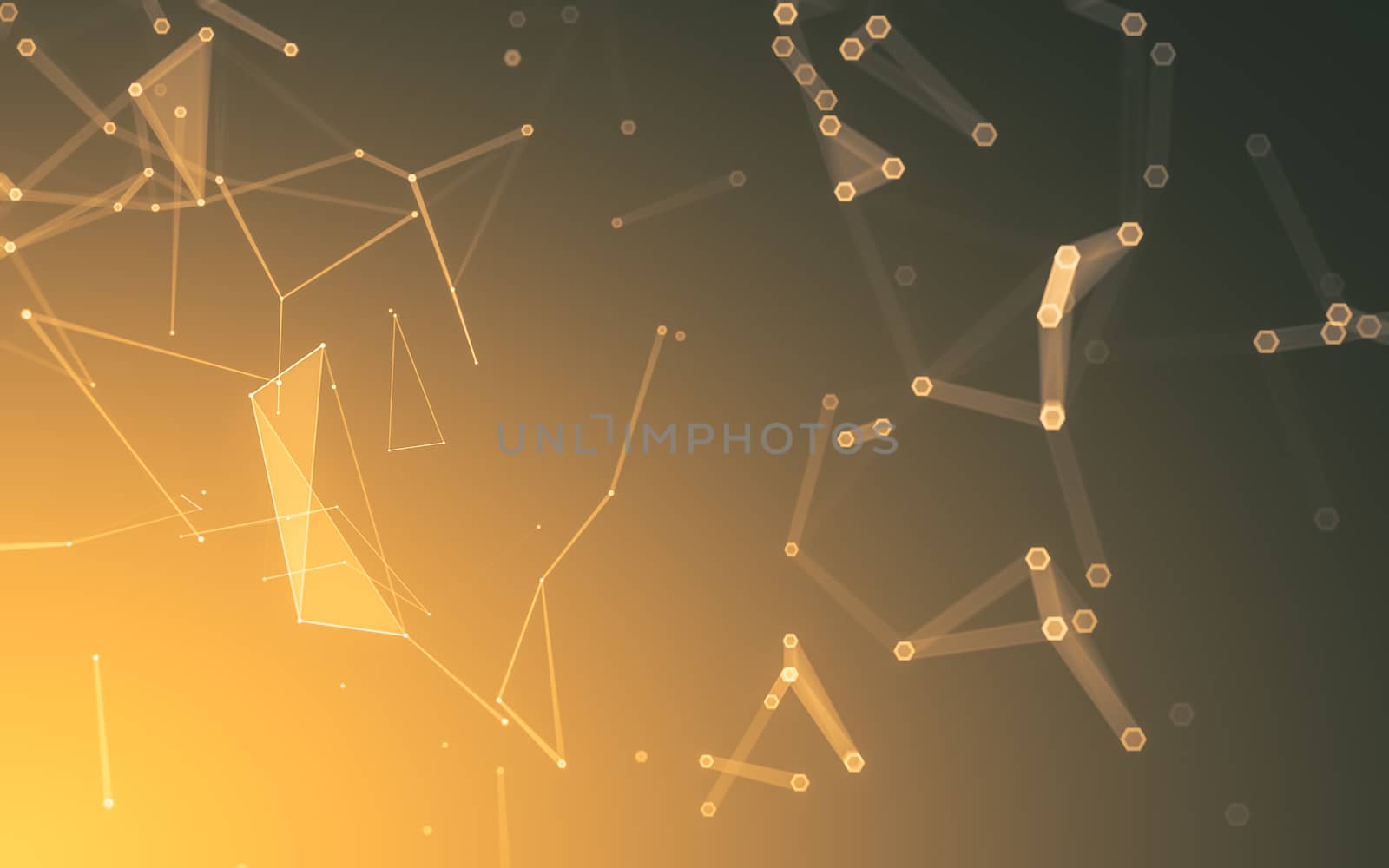 Abstract polygonal space low poly dark background with connecting dots and lines. Connection structure. 3d rendering