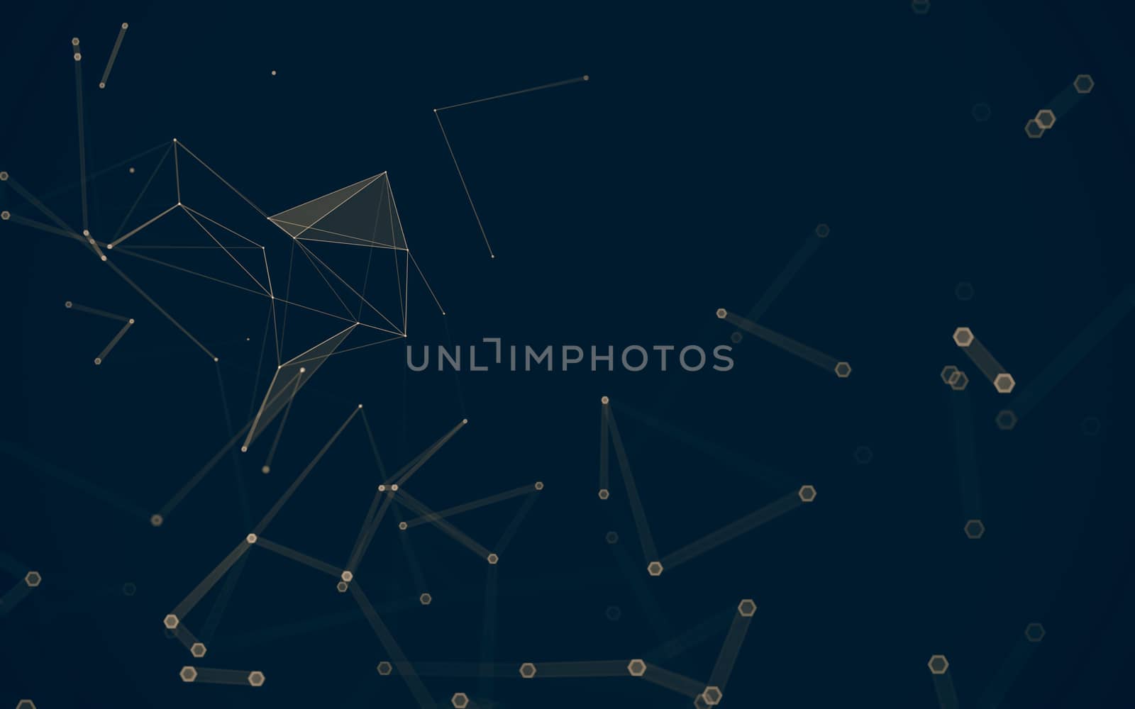 Abstract polygonal space low poly dark background, 3d rendering by teerawit