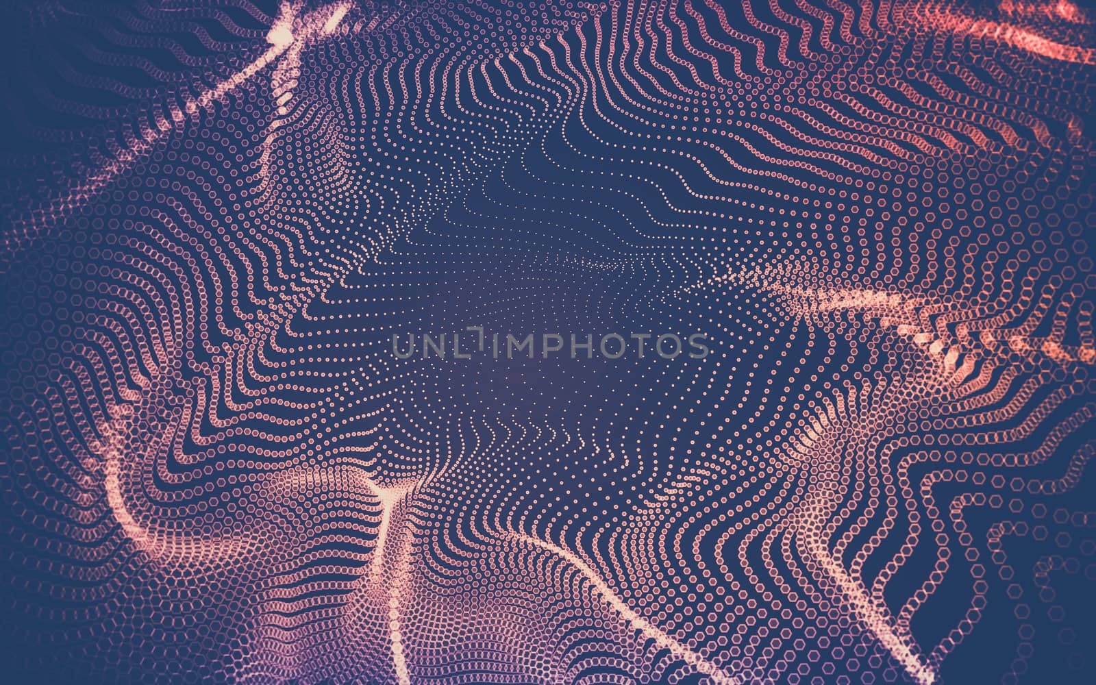 Abstract polygonal space low poly dark background with connecting dots and lines. Connection structure. 3d rendering