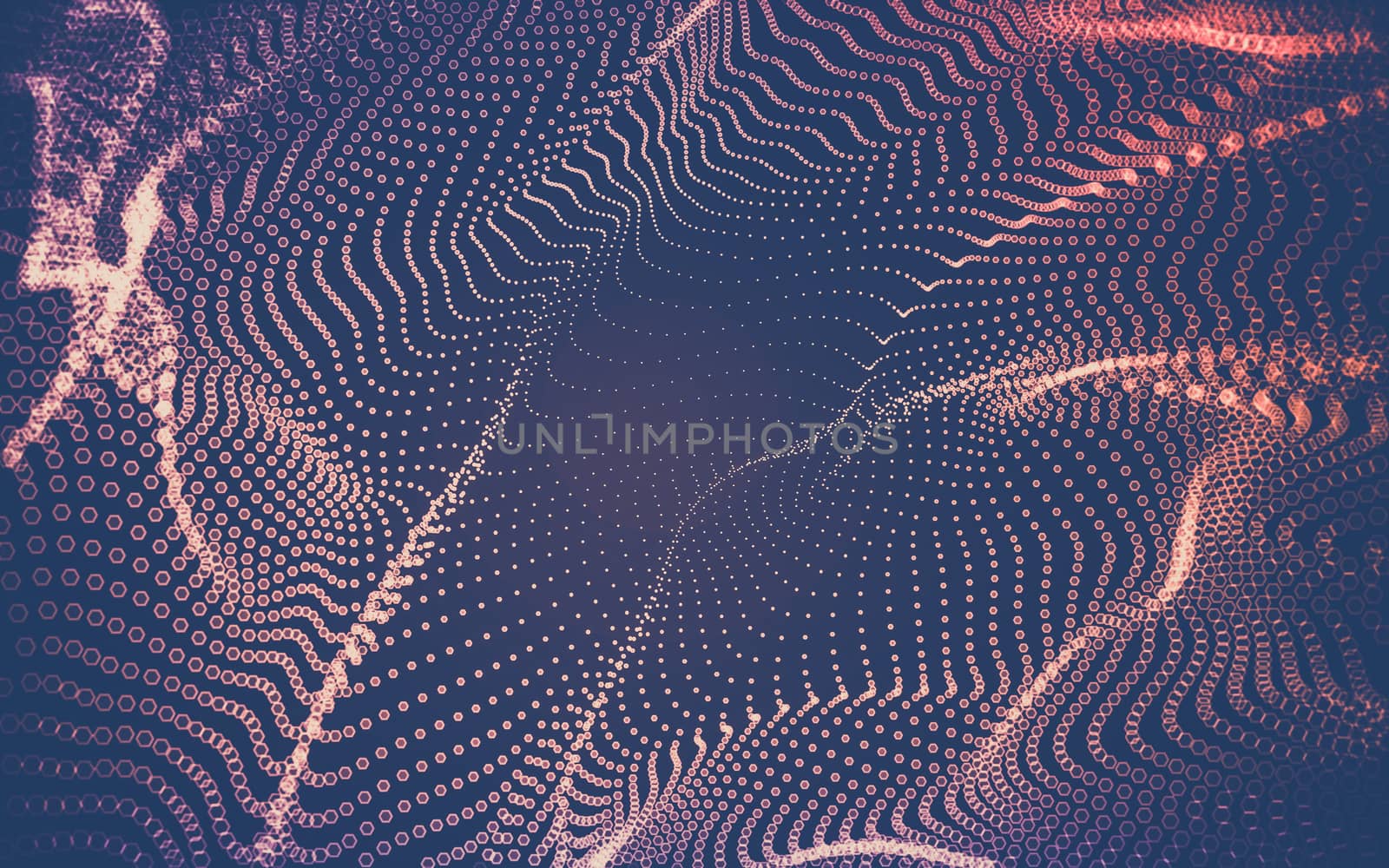 Abstract polygonal space low poly dark background with connecting dots and lines. Connection structure. 3d rendering