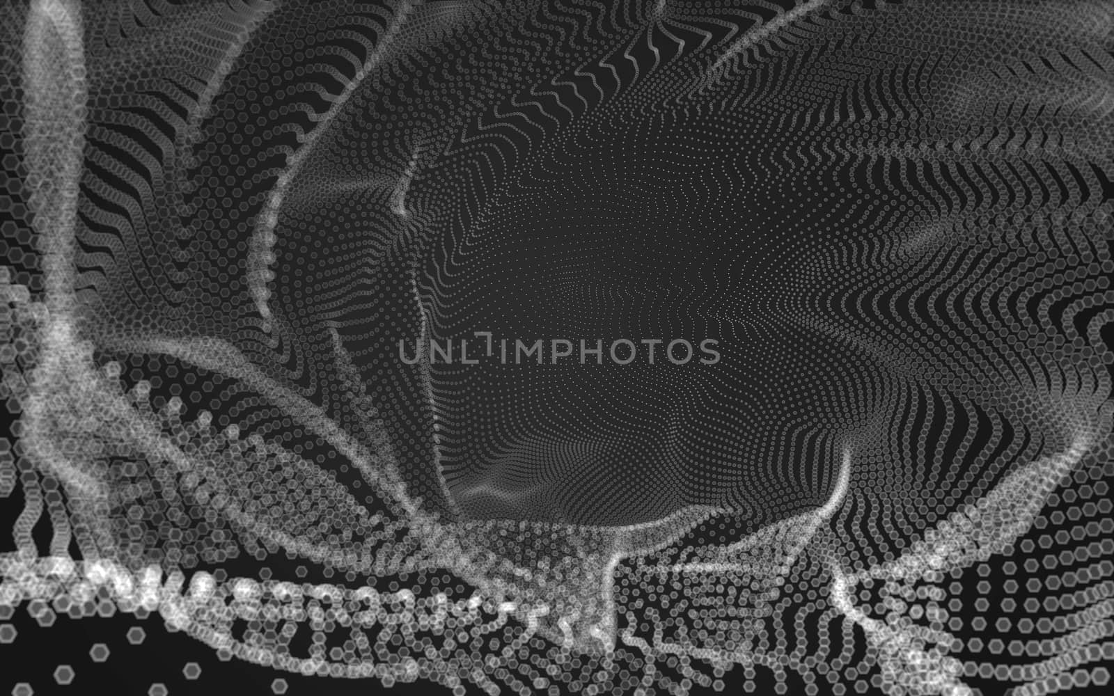 Abstract polygonal space low poly dark background with connecting dots and lines. Connection structure. 3d rendering