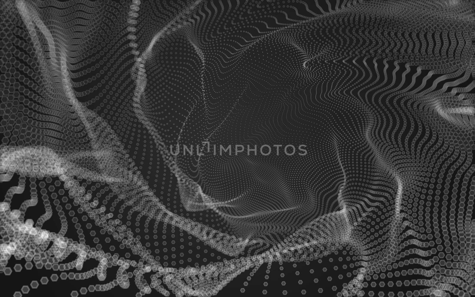 Abstract polygonal space low poly dark background, 3d rendering by teerawit