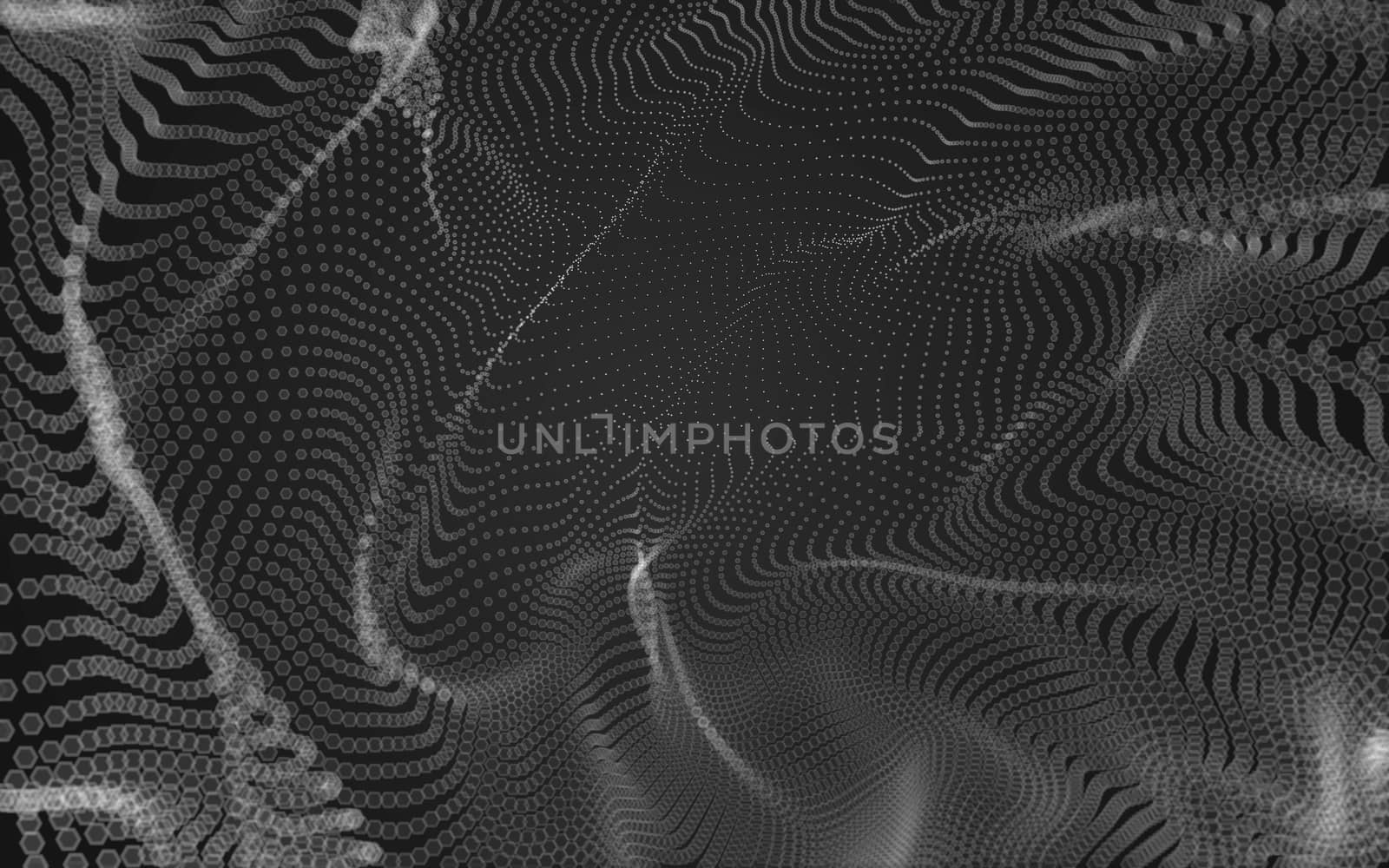 Abstract polygonal space low poly dark background with connecting dots and lines. Connection structure. 3d rendering