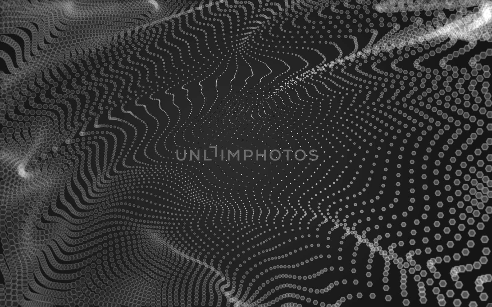 Abstract polygonal space low poly dark background, 3d rendering by teerawit