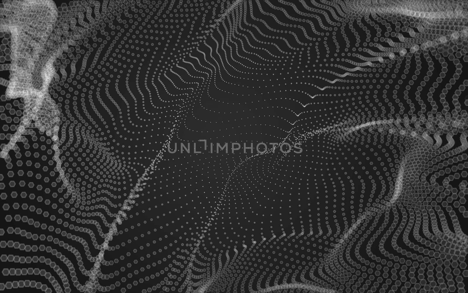 Abstract polygonal space low poly dark background, 3d rendering by teerawit