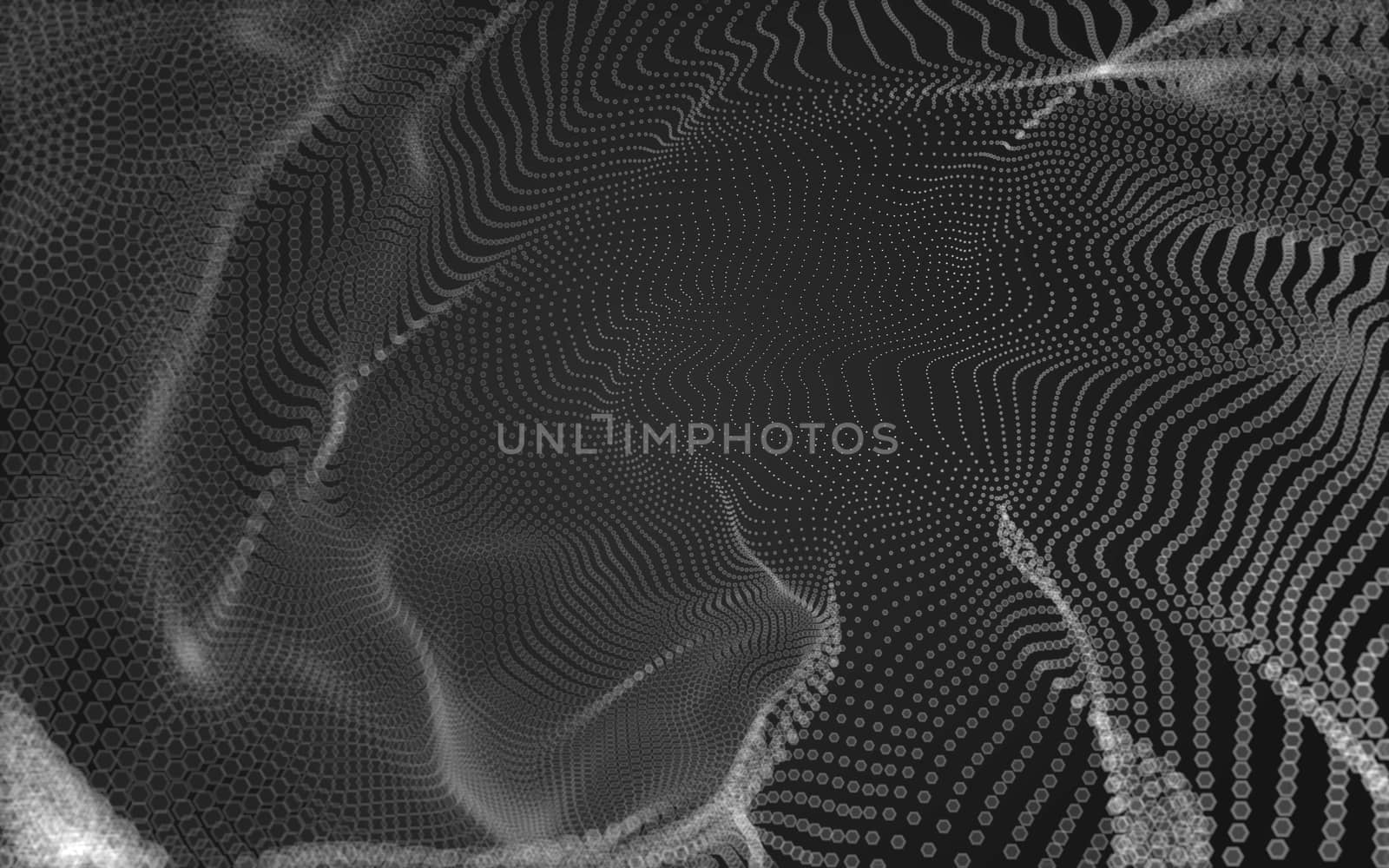 Abstract polygonal space low poly dark background, 3d rendering by teerawit