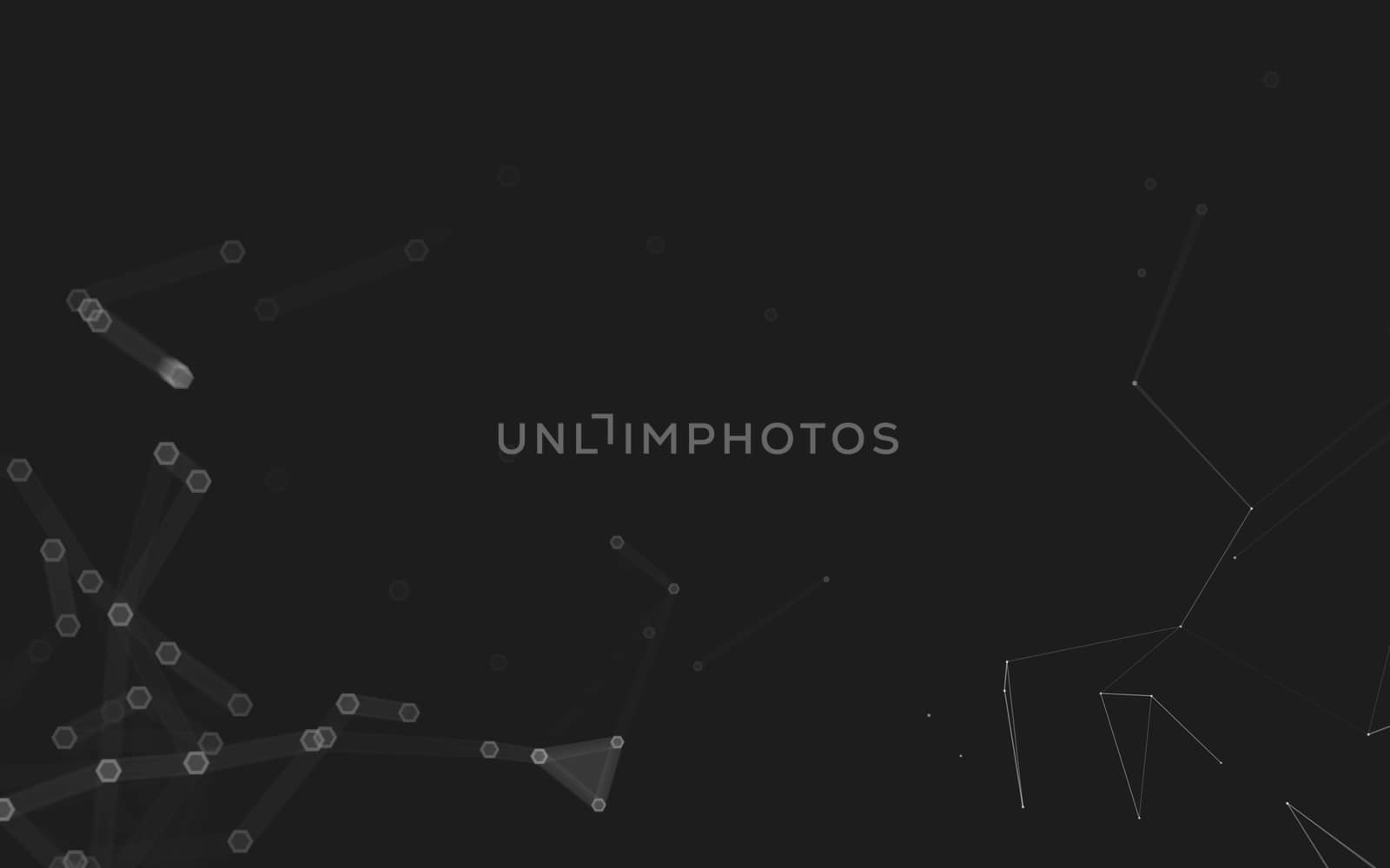 Abstract polygonal space low poly dark background, 3d rendering by teerawit