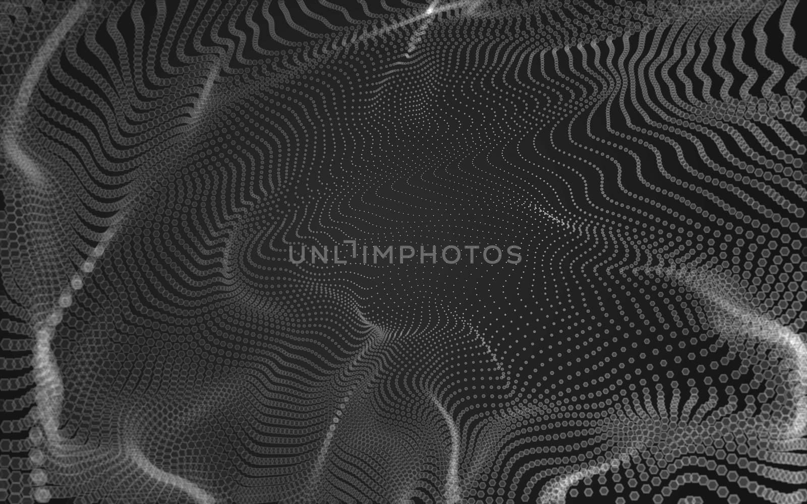 Abstract polygonal space low poly dark background with connecting dots and lines. Connection structure. 3d rendering