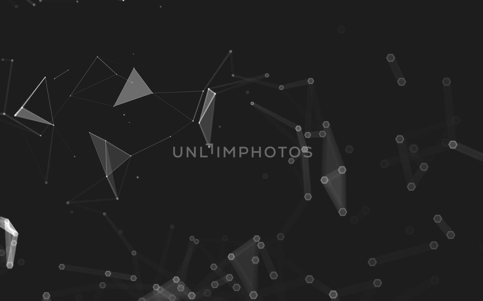 Abstract polygonal space low poly dark background, 3d rendering by teerawit