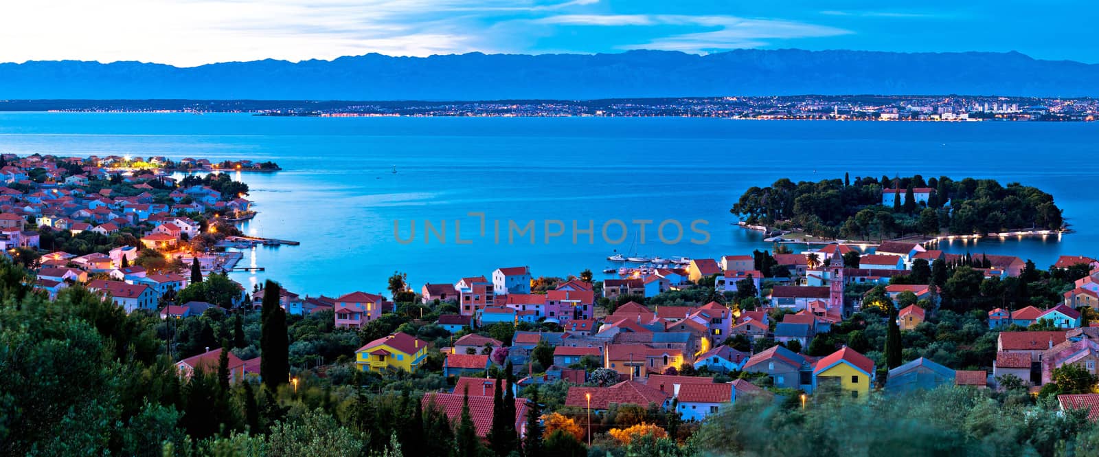 Island of Ugljan evening coast panorama, Dalmatia, Croatia