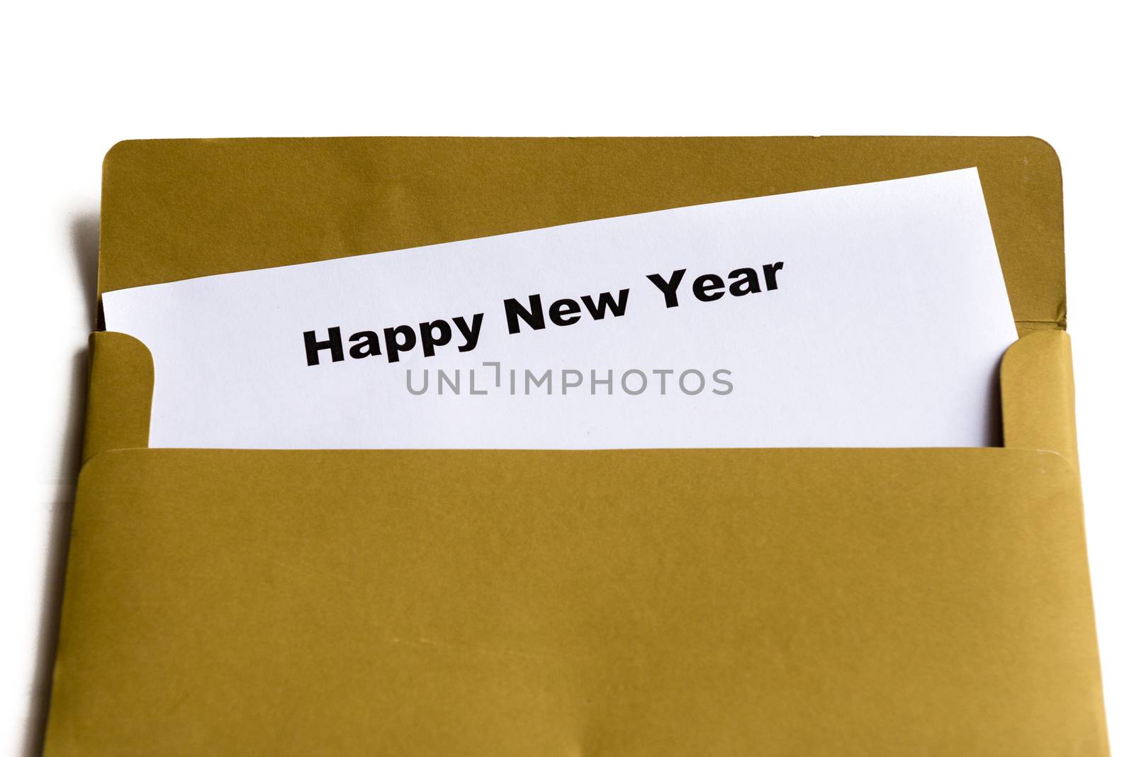 happy new year words in the envelope