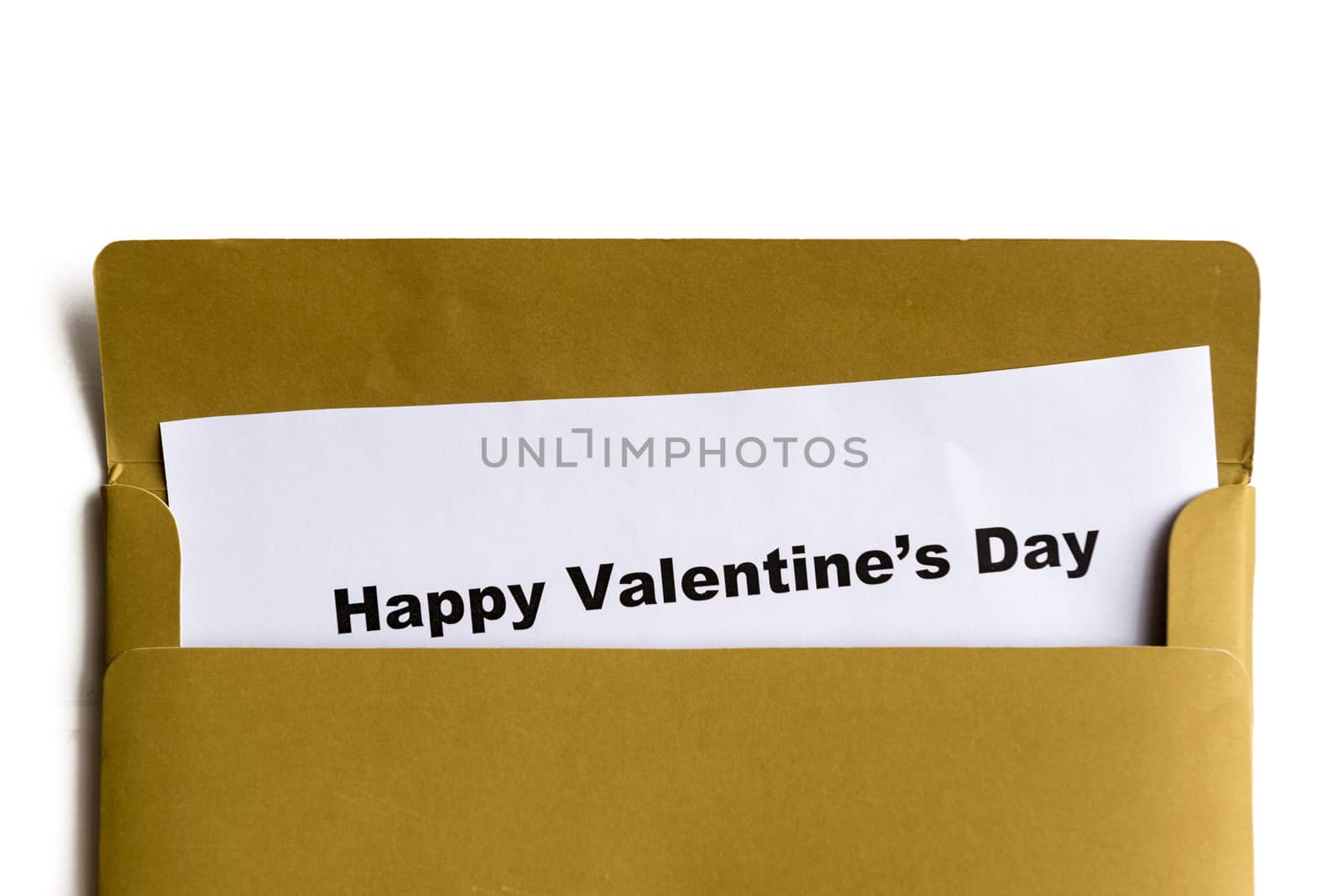 happy valentine's day words in the envelope
