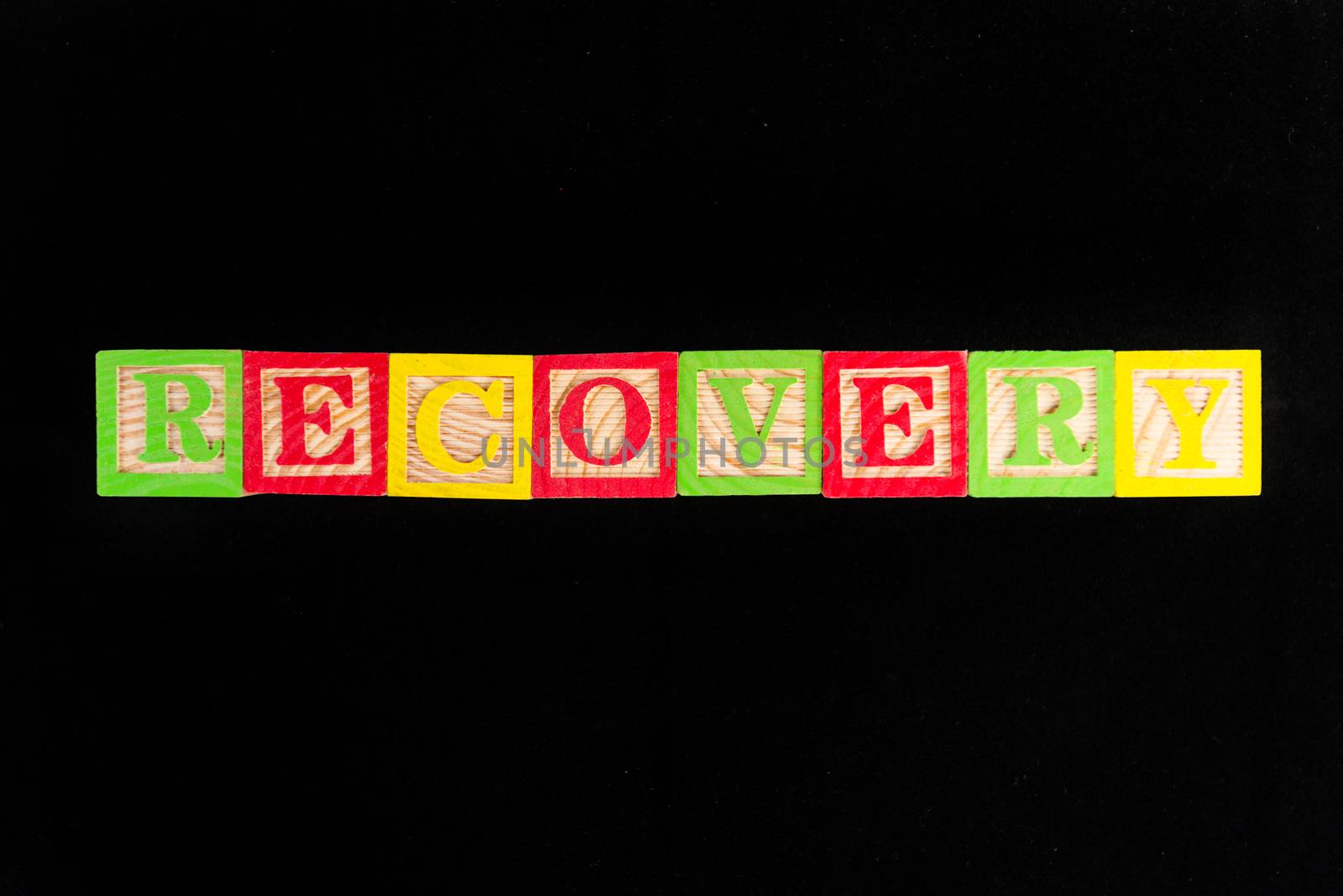 recovery word in black background