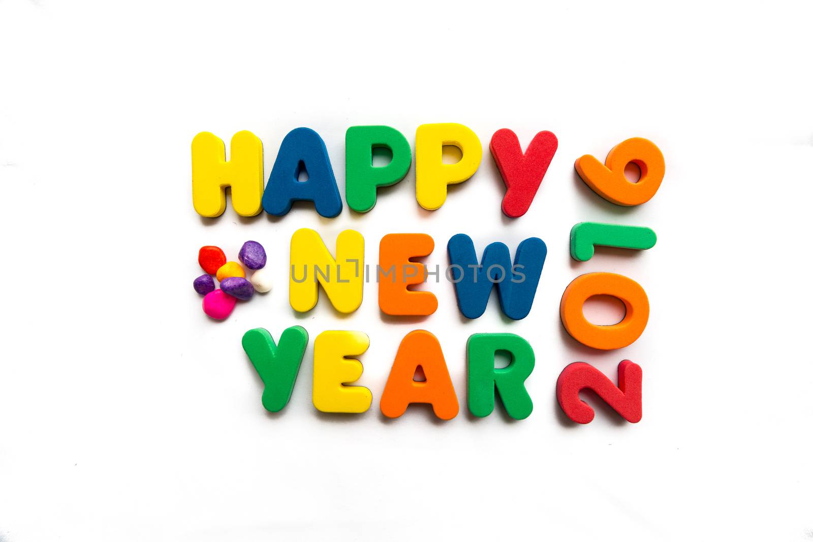 happy new year 2016 in white background