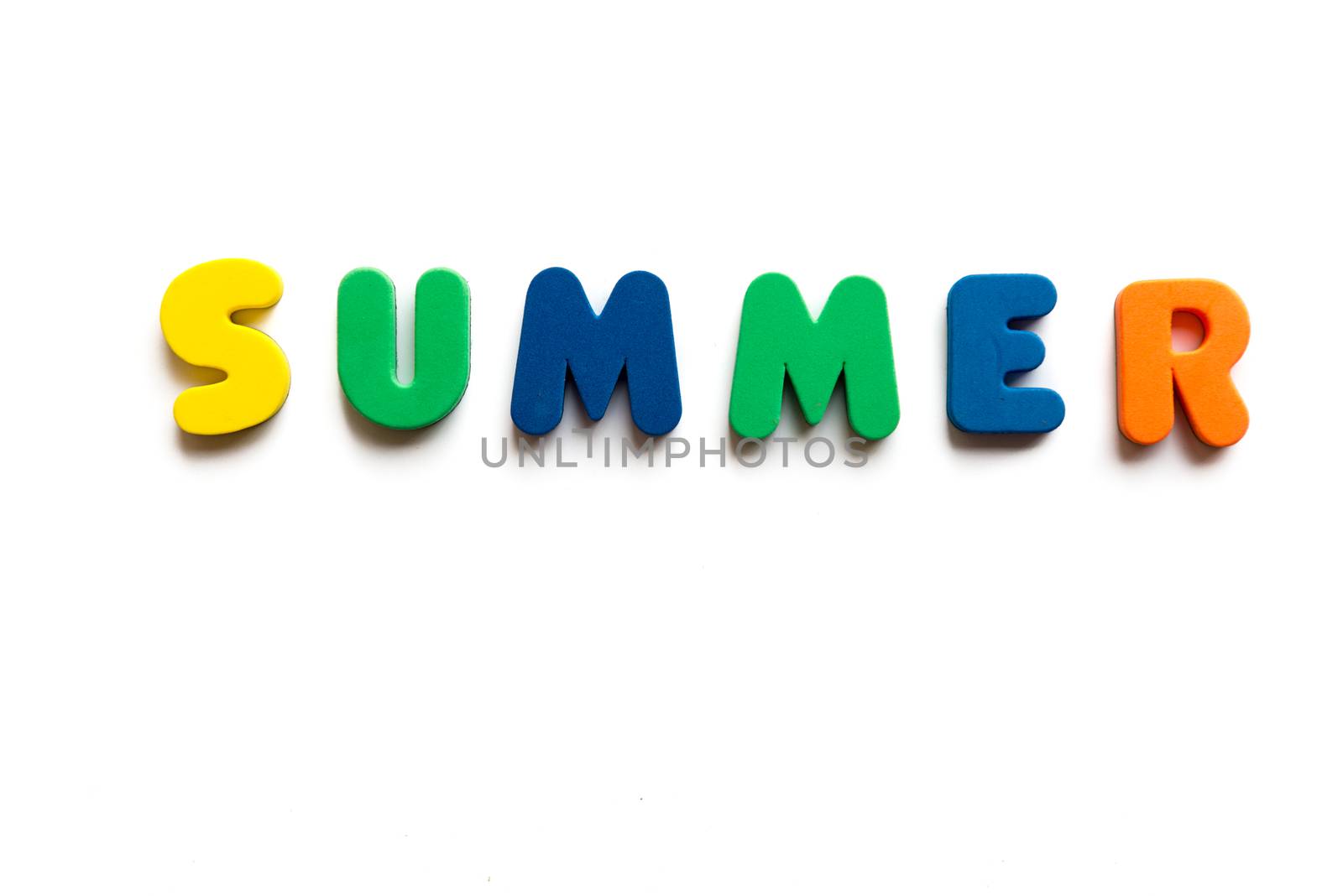 summer word in white background