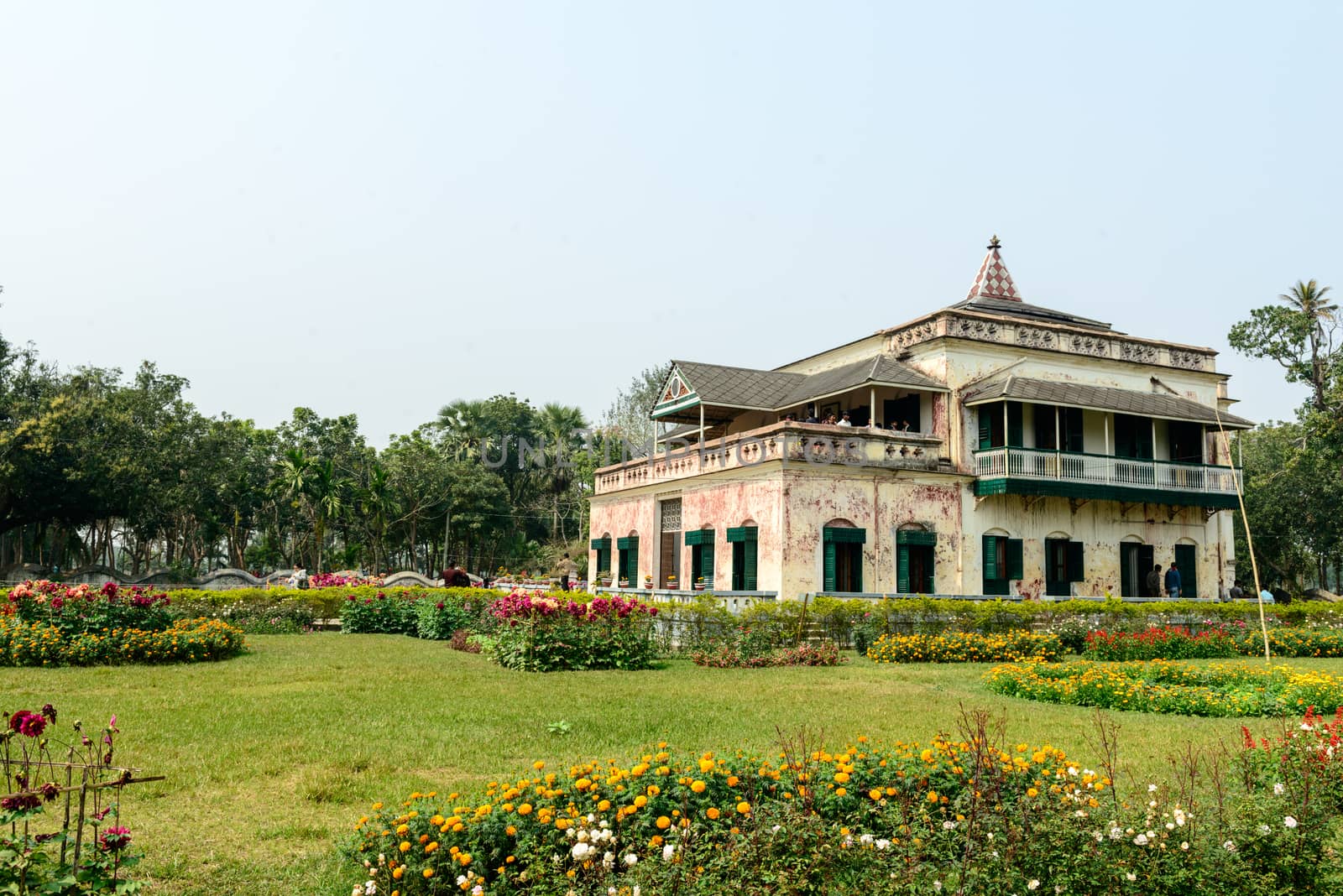 KUSHTIA, BANGLADESH - FEBRUARY 22: The Photo was taken on FEBRUARY 22, 2014. Shilaidaha Kuthi Bari is a place in Kumarkhali Upazila of Kushtia District in Bangladesh. The place is famous for Kuthi Bari; a country house made by Dwarkanath Tagore.Rabindranath Tagore lived a part of life here and created some of his memorable poems while living here. In 1890 Tagore started managing their family estates in Shelaidaha. He stayed there for over a dacade at irregular intervals between 1891 to 1901. It is a country house build by the father of Rabindranath, Maharshi Debendranath Tagore. The house was repossessed by a Bank; the Tagore Estate was a debtor to this Bank, who auctioned off the property and it became the possession of the Zamindar of Bhagyakul (Munshiganj), Roy family.