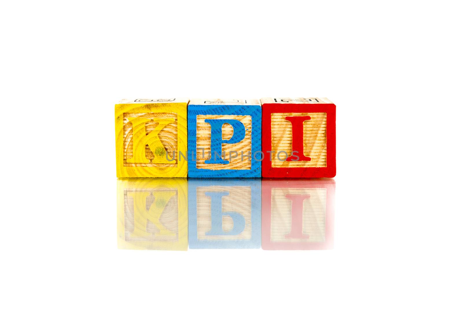 kpi colorful word on the white background