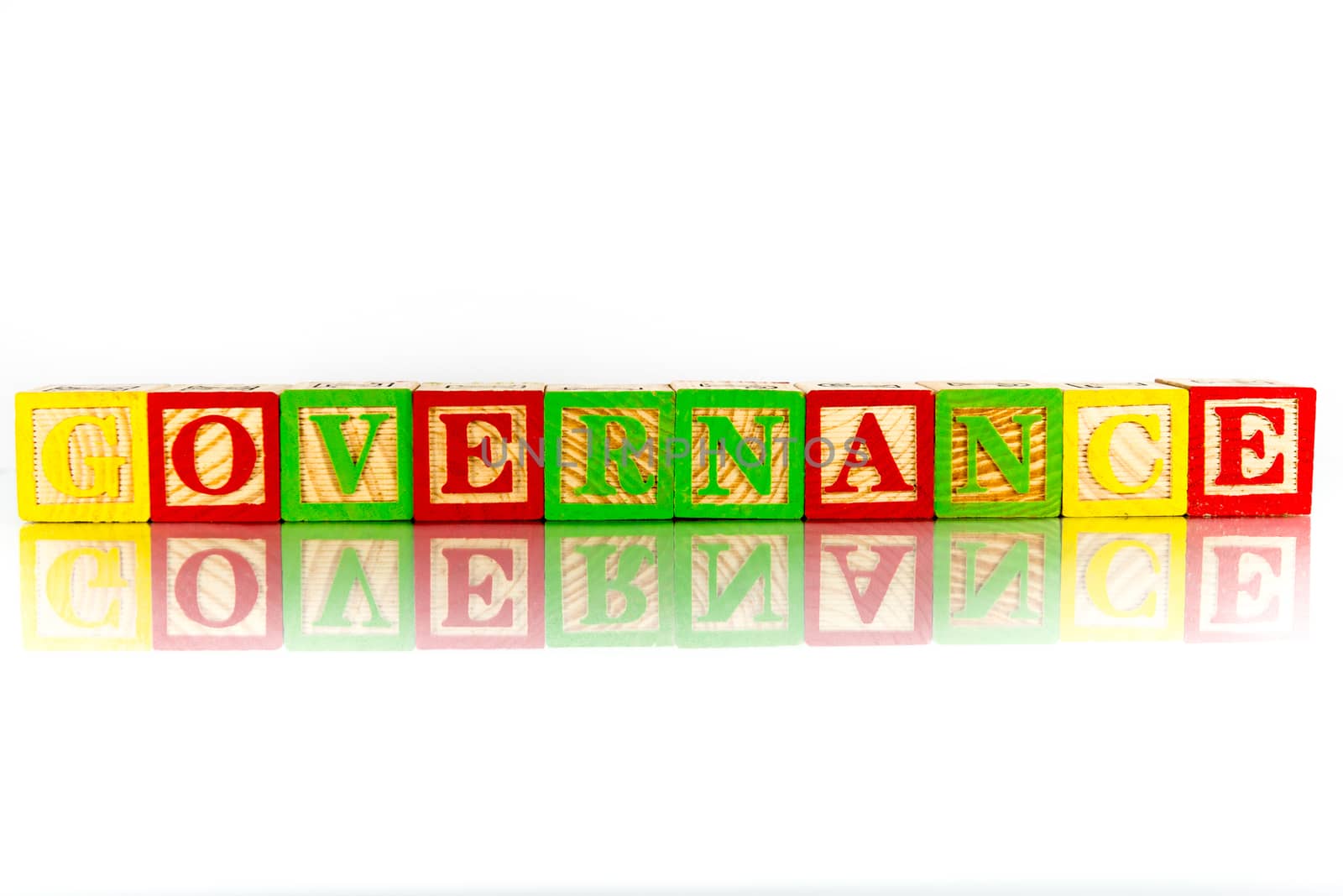 governance colorful word on the white background