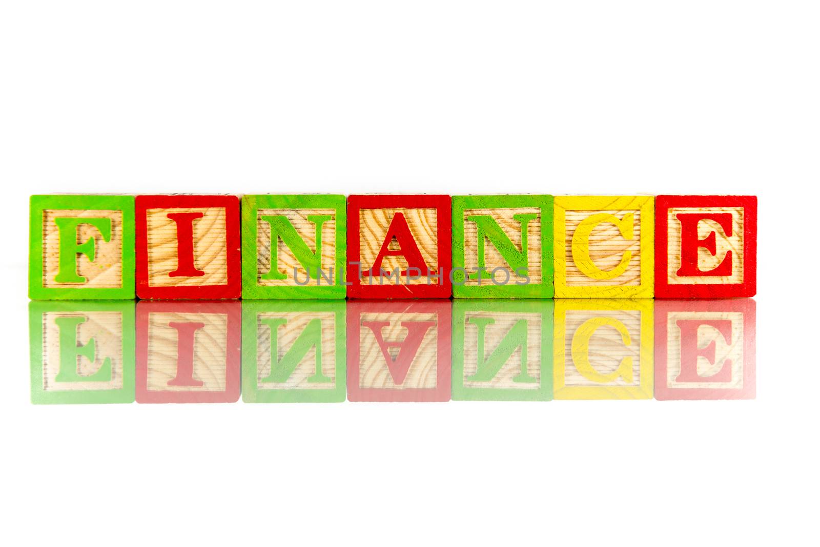finance colorful word on the white background