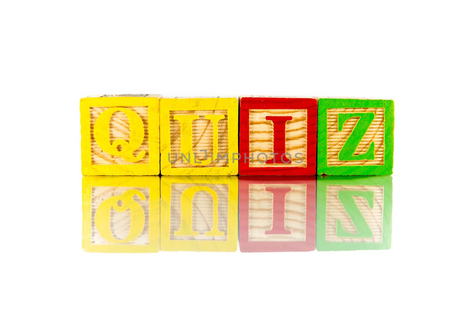 quiz colorful word on the white background