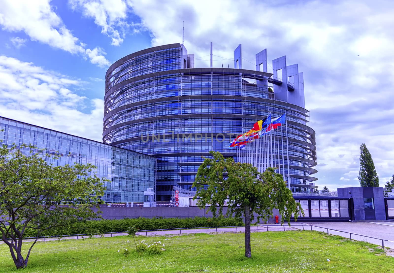 European Parliament building in Strabourg by day, France
