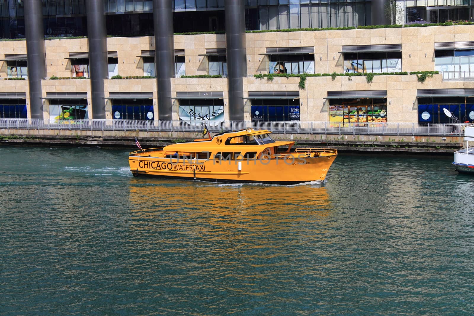 Yellow Water Taxi on the Chicago River.