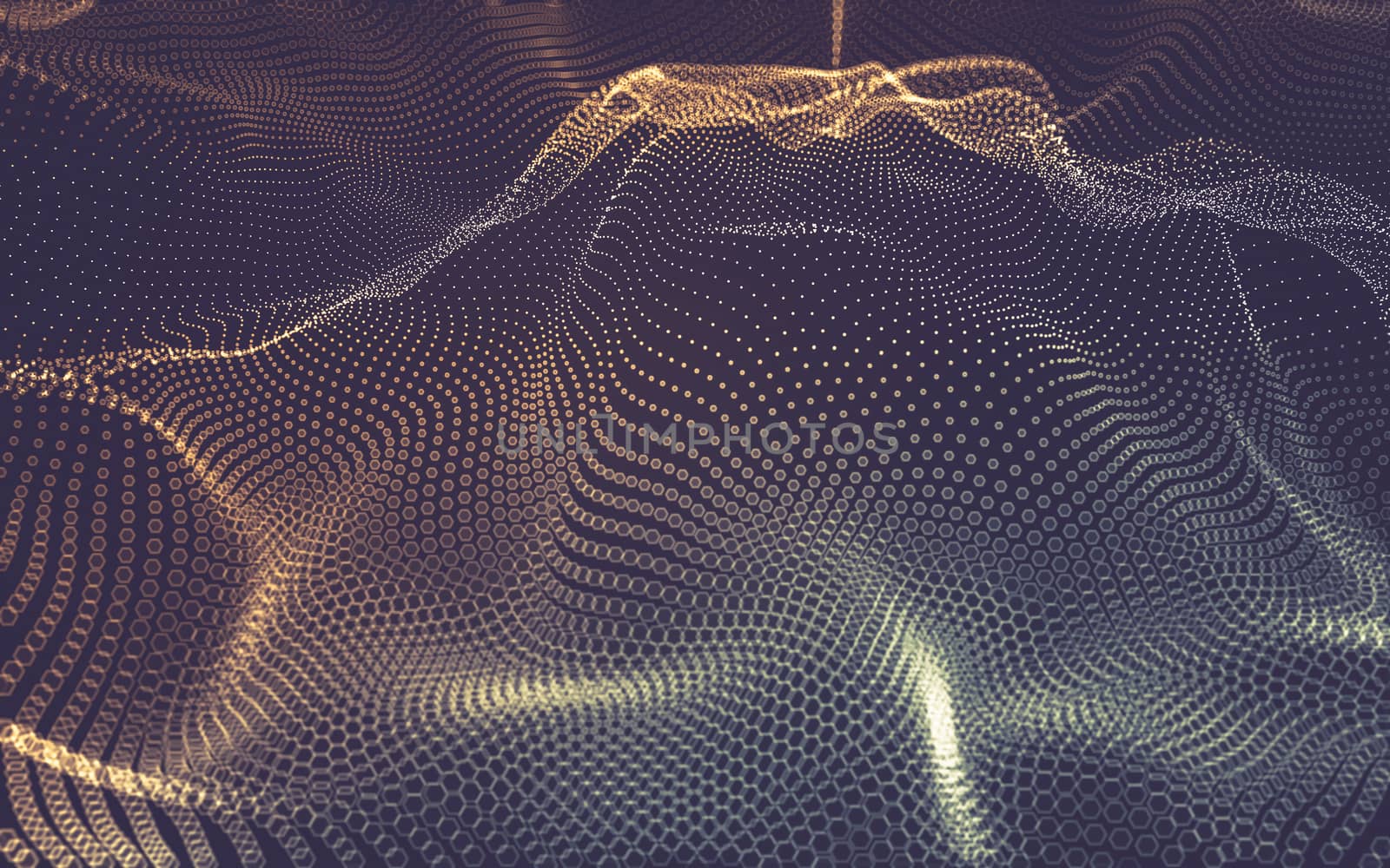 Abstract polygonal space low poly dark background with connecting dots and lines. Connection structure. 3d rendering