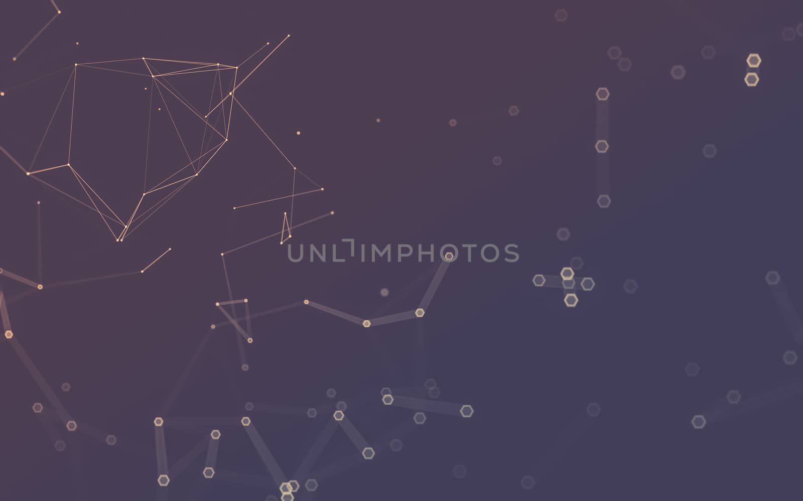 Abstract polygonal space low poly dark background with connecting dots and lines. Connection structure. 3d rendering