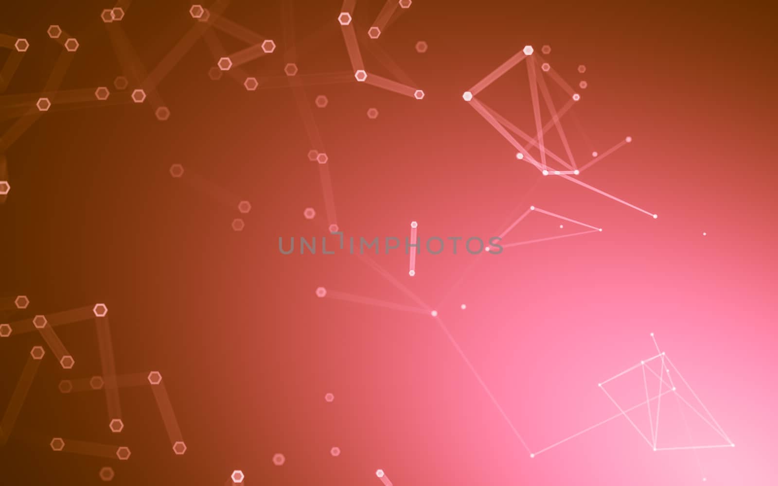 Abstract polygonal space low poly dark background with connecting dots and lines. Connection structure. 3d rendering