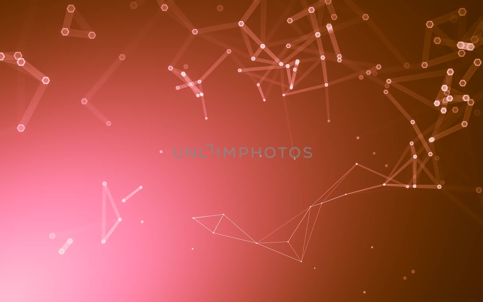 Abstract polygonal space low poly dark background with connecting dots and lines. Connection structure. 3d rendering