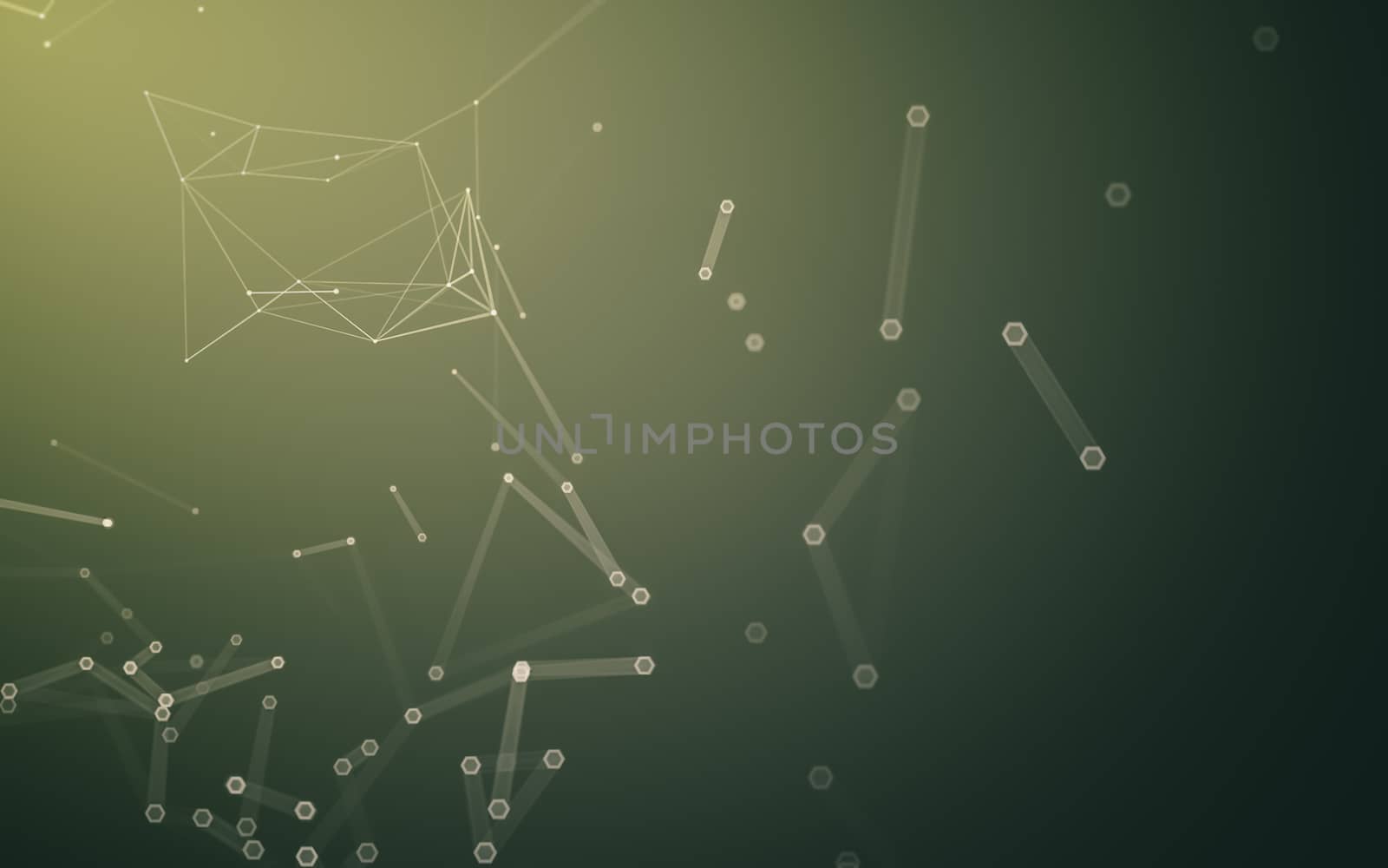 Abstract polygonal space low poly dark background with connecting dots and lines. Connection structure. 3d rendering