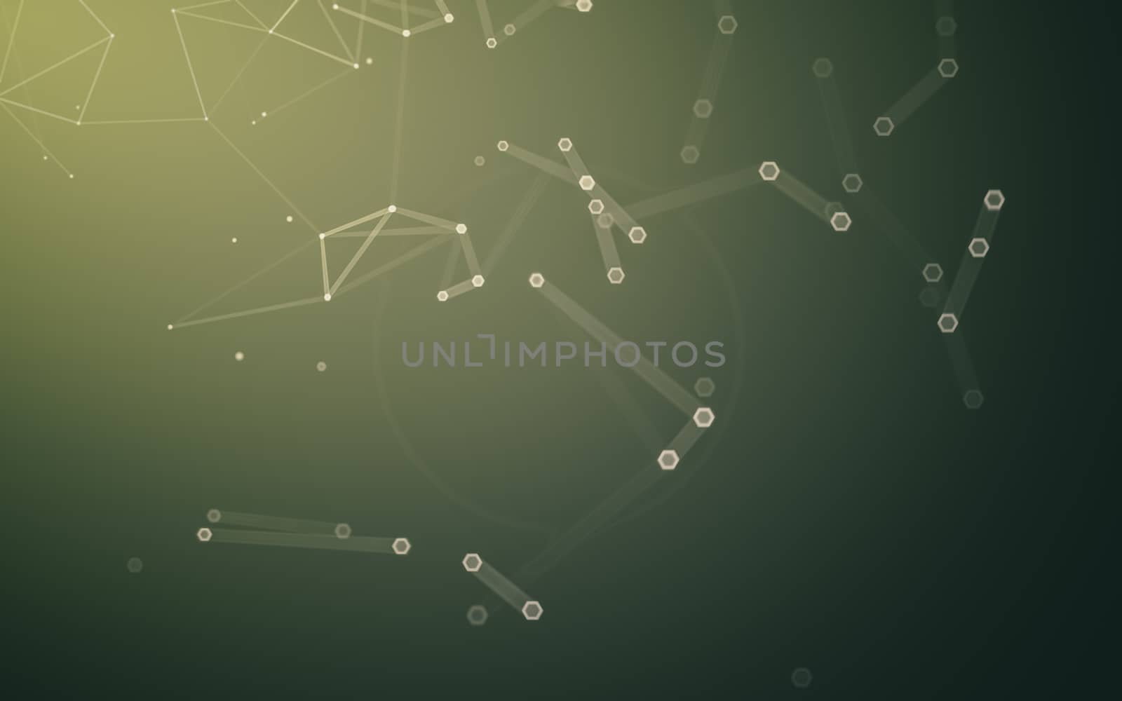 Abstract polygonal space low poly dark background with connecting dots and lines. Connection structure. 3d rendering