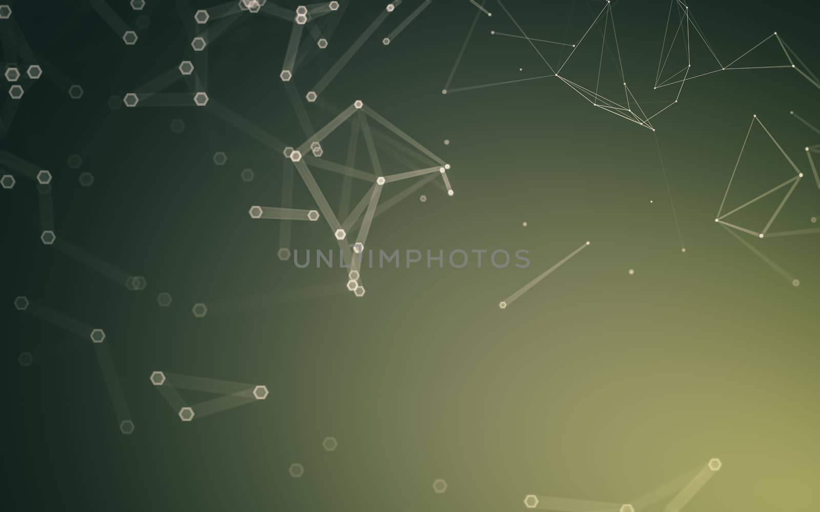 Abstract polygonal space low poly dark background, 3d rendering by teerawit