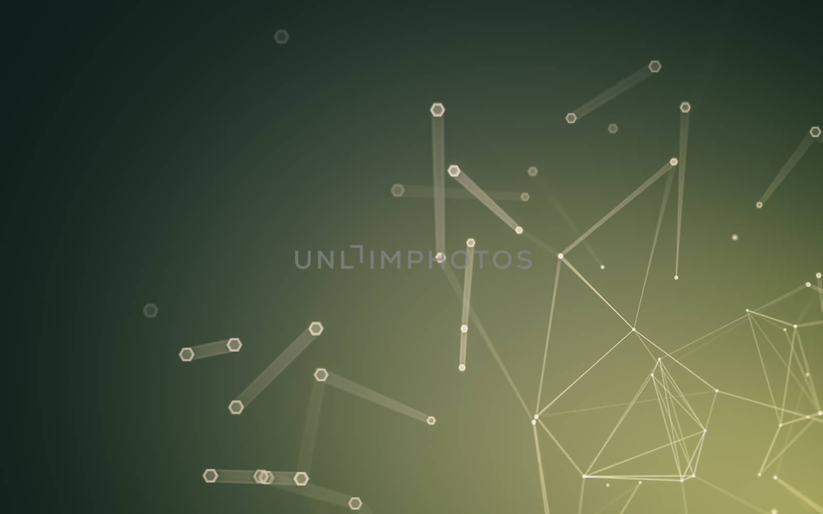 Abstract polygonal space low poly dark background with connecting dots and lines. Connection structure. 3d rendering