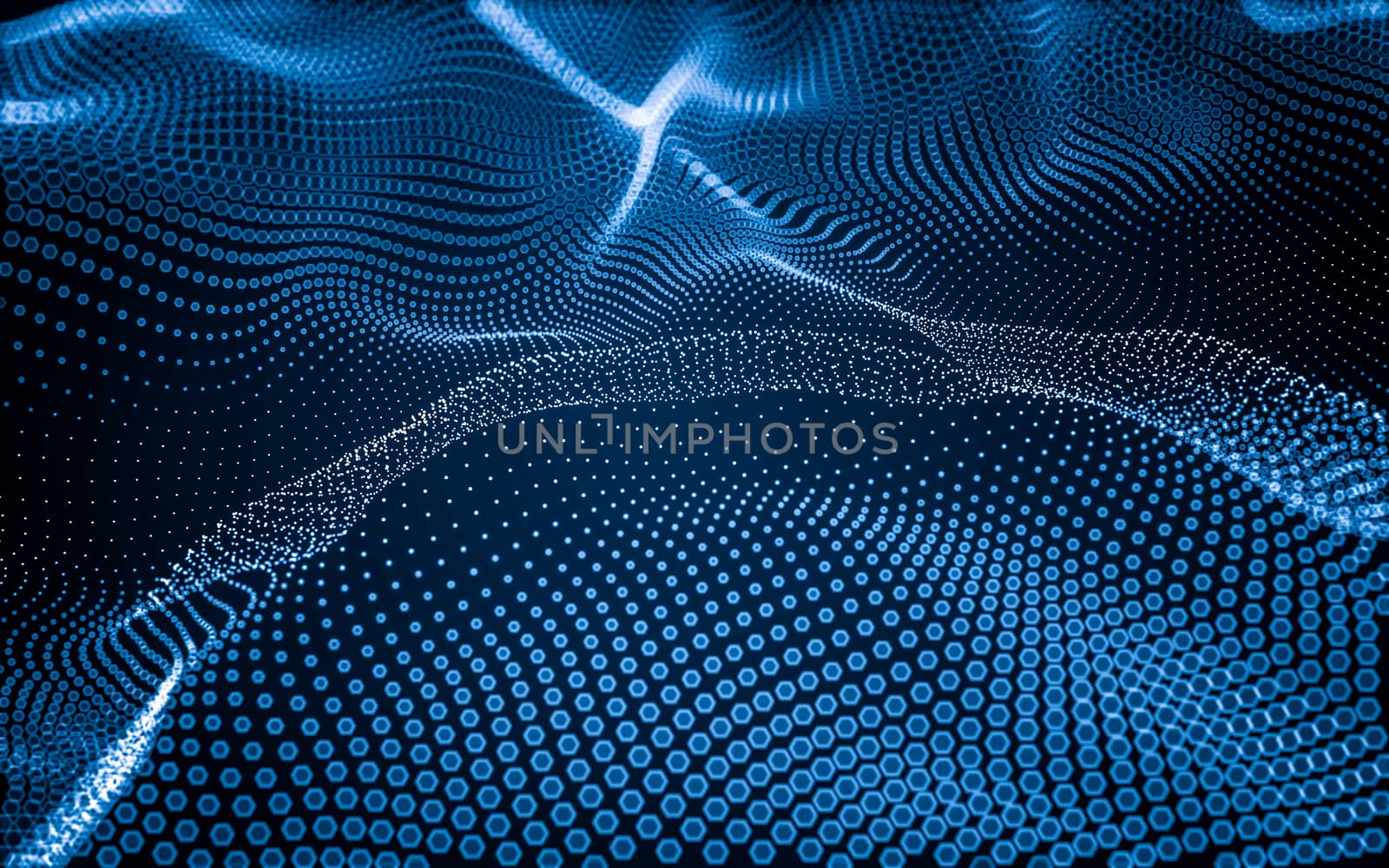 Abstract polygonal space low poly dark background with connecting dots and lines. Connection structure. 3d rendering