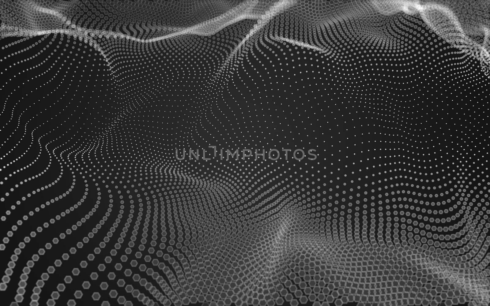 Abstract polygonal space low poly dark background, 3d rendering by teerawit