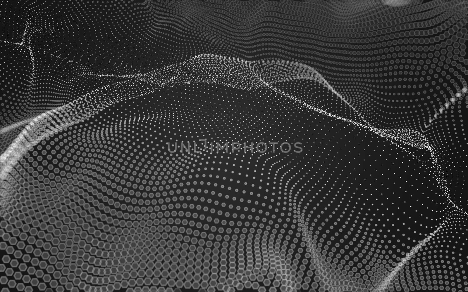 Abstract polygonal space low poly dark background, 3d rendering by teerawit