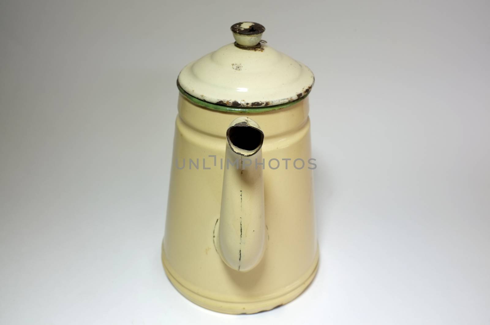 Antique yellow iron Kettle