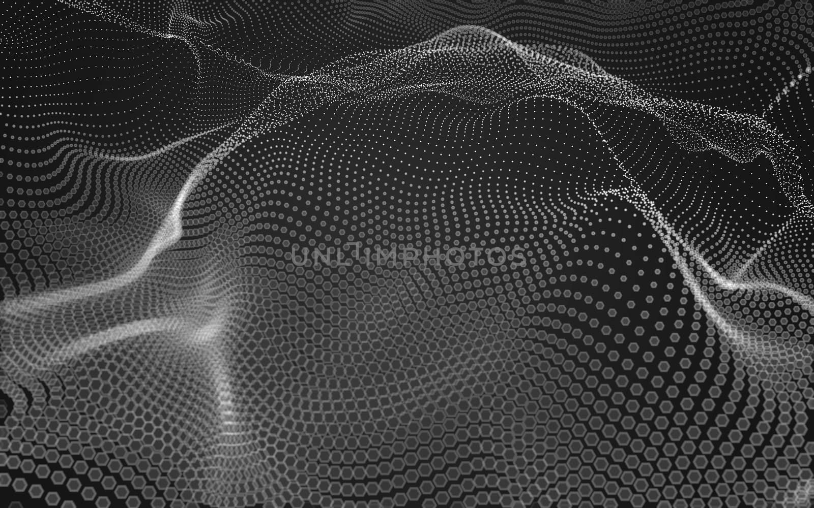 Abstract polygonal space low poly dark background with connecting dots and lines. Connection structure. 3d rendering