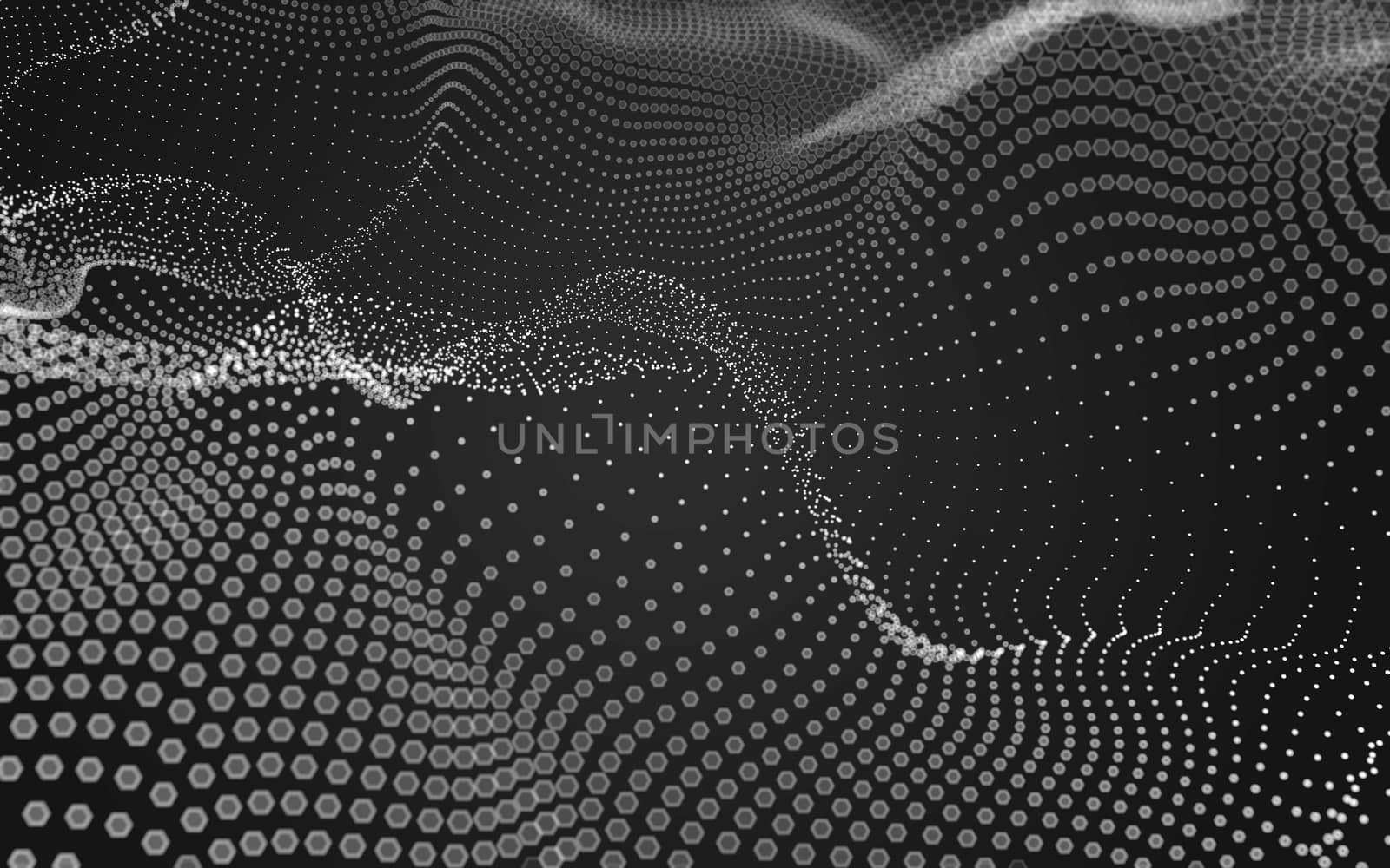 Abstract polygonal space low poly dark background, 3d rendering by teerawit