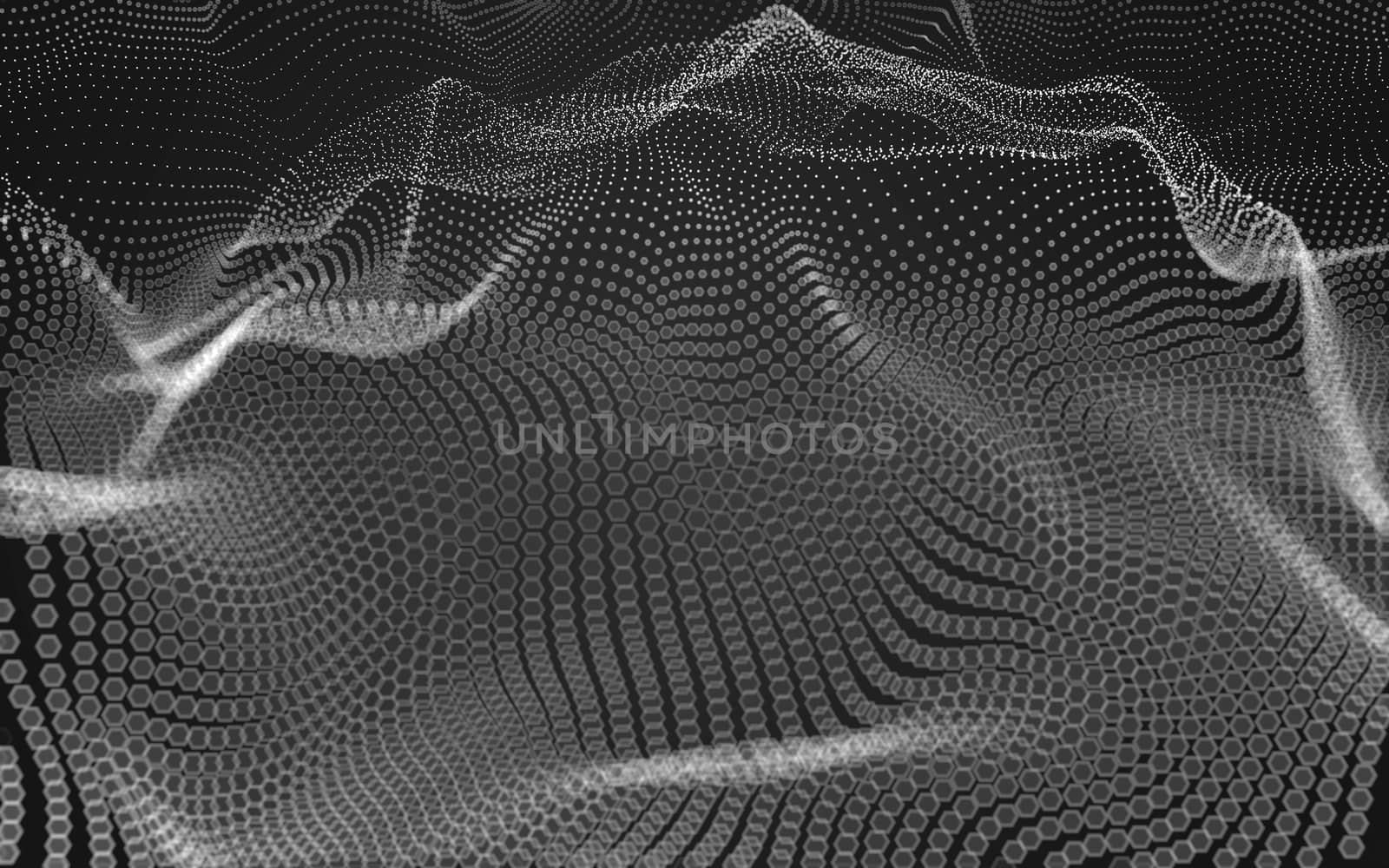 Abstract polygonal space low poly dark background with connecting dots and lines. Connection structure. 3d rendering